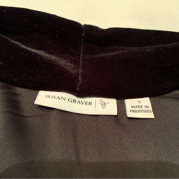 Velvet cardigan Susan Graver waterfall cascade black - Picture 12 of 14